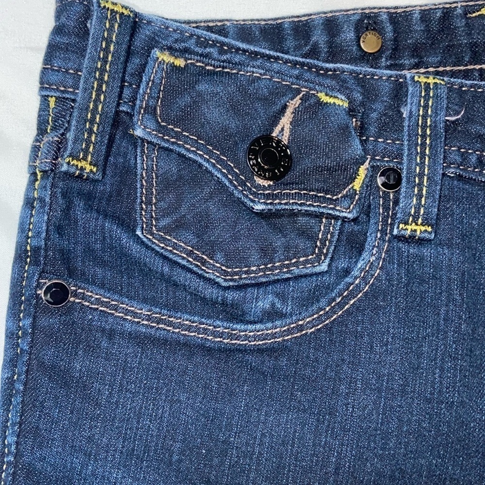 Vertigo Jeans Women’s Embroidered Flare Jeans Dark Wash Y2K Stretch Size 31 - Picture 6 of 9